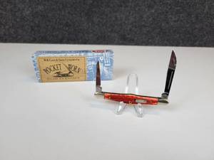 lot 863 image: W.R. Case & Sons Cutlery Co. - Tuxedo 2 Blade Pocket Knife, Pocket Worn Old Red Bone Handle,  62156 SS, Item No. 00726