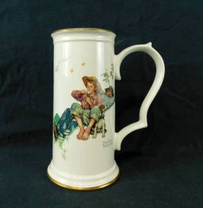 lot 72 image: Vintage 1981 Norman Rockwell Annual Collectors Stein by Gorham  Four Seasons Spring - Day Dreamers