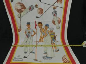 lot 80 image: Vintage Norman Rockwell Sporting Boys Missed 3 Towel and 1 Wash Cloth Set