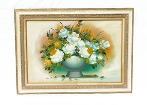 lot 14 image: Large Original Painting on Canvas in Wood Frame
