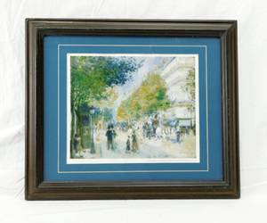 lot 75 image: Les Grands Boulevards, Paris by Pierre-Auguste Renoir Matted and Framed Print