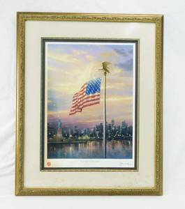 lot 49 image: Signed The Light of Freedom  Salvation Army Framed Print by Thomas Kinkade