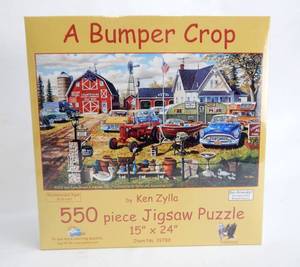 lot 50 image: Lot of 4 Ken Zylla 2011 A Bumper Crop 550 Piece Jigsaw Puzzles