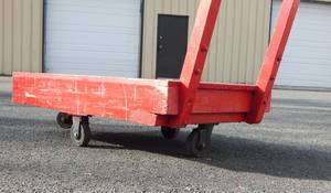 lot 69 image: Vintage Wood Industrial 4 Caster Rolling Cart