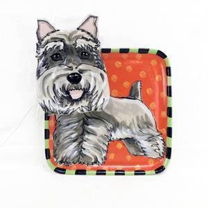 lot 45 image: Jeanne Russell Ceramic Pottery Westie or Schnauzer Chip and Dip