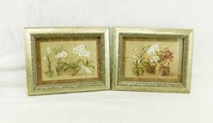 lot 21 image: Set of 2 Cheri Blum Matted and Framed Orchid Prints