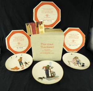 lot 143 image: Set of 3 Vintage 1977 Limited Edition Four Seasons Going on Sixteen Series Collector Plates in Boxes
