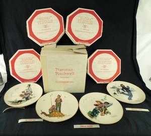 lot 144 image: Set of 4 Vintage 1974 Limited Edition Four Seasons Grandpa and Me Series Collector Plates in Boxes