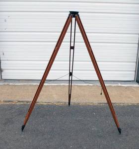 lot 2 image: Antique Keuffel & Esser Co Wooden Surveying Tripod No. 5174-8