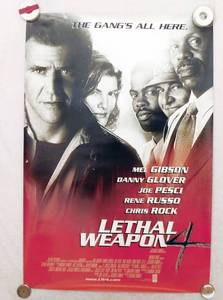 lot 49 image: 1998 Lethal Weapon 4 Double Sided Original Movie Theater Poster