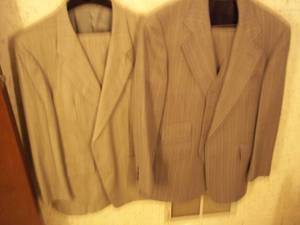 lot 303 image: 2-Gray pinstripe mens Suits.