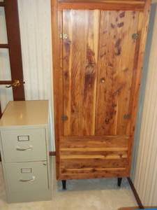 lot 308 image: Uniquely designed Wood Wardrobe cabinet