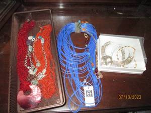lot 103 image: assortment of beads, stone and other style necklaces