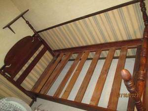 lot 151 image: Solid Wood twin sized bedframe