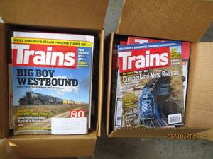 lot 168 image: 2 Boxes of train magazines