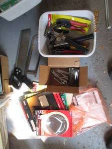 lot 177 image: Hand tools wrenches and sandpaper.
