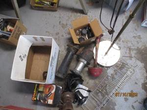 lot 194 image: Collection of Vintage horns,  Ignition wire set, plus