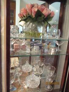 lot 32 image: Collection of etched and cut stemware plus