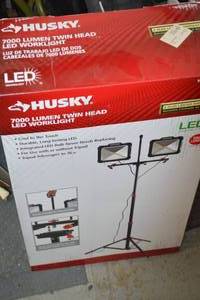 lot 227 image: Husky 7000 Lumen Twin Head LED  Worklight