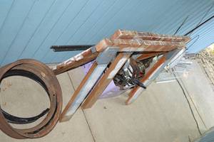 lot 246 image: 2 Saw Horses  Plethora of Scrap Metal
