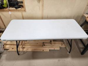 lot 71 image: 30 x 72 Folding White Table