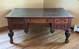 lot 72A image: Antique English Partners Desk