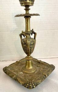 lot 134 image: Pair of Gorgeous Vintage Brass Candle Holders
