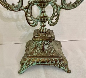 lot 149 image: Vintage Metal Three Arm Candelabra