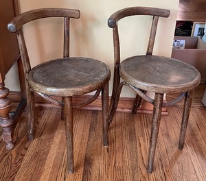 lot 177 image: Pair of Vintage Wooden Chairs