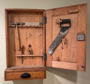 lot 188 image: Vintage Swiss Tool Wall Cabinet with Tools