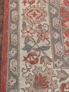lot 91 image: Colorful Hooked Floral Area Rug
