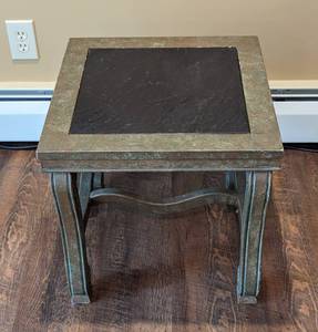 lot 92 image: Slate Topped Accent Table