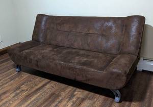 lot 103 image: Brown Microsuede Sofa