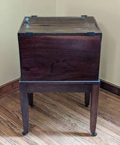 lot 111 image: Antique Mahogany Rolling File Cabinet