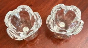 lot 157 image: Pair of Royal Copenhagen Decorative Crystal Candle Holders