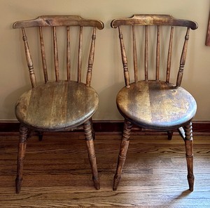 lot 159 image: Pair of Antique Wooden Chairs