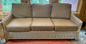 lot 208 image: Wonderful Wicker Sofa and Swivel Chair