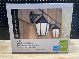 lot 19 image: 2 LED Wall Lanterns NEW