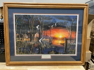 lot 15 image: Jim Hansel Print Autumn Visitors