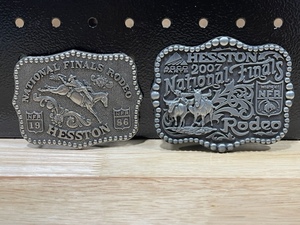 lot 60 image: Hesston National Rodeo Belt Buckles
