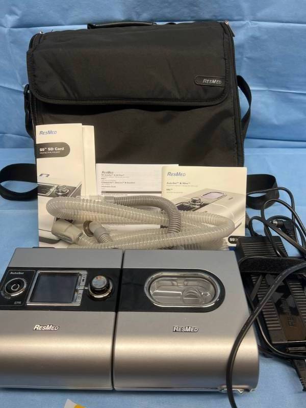 MSRP $2800 Resmed S9 EPR CPAP - VPAP MACHINE With H5i Humidifier WData Card, Travel Bag, Power Cord, Hose, Manual & Reservoir (Mask Not Included) - Excellent Working Condition Only 4824 Hours On This Fantastic Machine