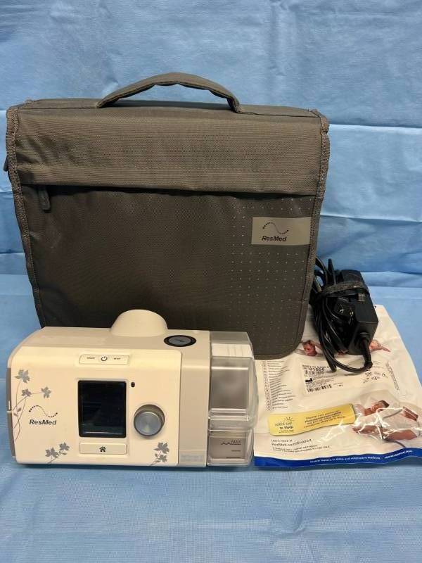 MSRP $2500 ResMed AirSense 10 For Her CPAP Machine WHumidAir Heated Humidifier,&nbspCarry Bag, Power Cord &amp NewInPackage&nbspNasal Pillow CPAP Mask &amp Headgear (No Hose) Only 2642 Hours Works Great It Can Be Set For Him Too