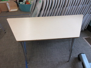 lot 806 image: TRAPEZOID CLASSROOM TABLE