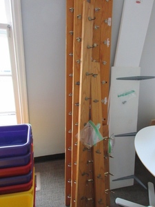 lot 843 image: OAK COAT RACK RAILS