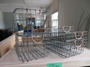 lot 858 image: WIRE BASKETS WITH COPPER HANDLES