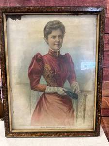 lot 19 image: Framed Mrs. Grover Cleveland 17x22