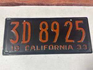 lot 37 image: California Metal License Plate