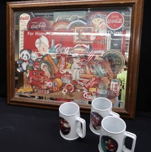 lot 27 image: VINTAGE COCA COLA MIRROR