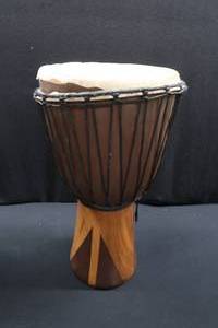 lot 74 image: 24  AFRICAN PERCUSSION DJEMBE