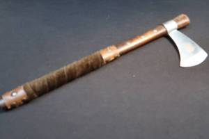 lot 86 image: NATIVE AMERICAN STAINLESS STEEL TOMAHAWK